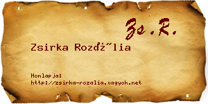 Zsirka Rozália névjegykártya