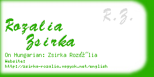 rozalia zsirka business card